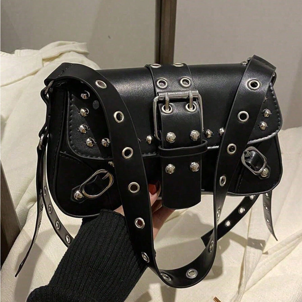 Rivet shoulder bag side